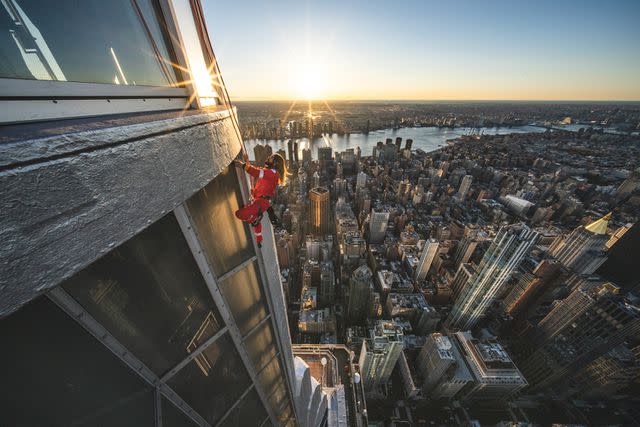 <p>Renan Ozturk</p> Jared Leto climbing the Empire State Building