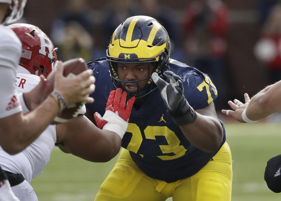 The Oakland Raiders drafted Michigan DT Maurice Hurst in the fifth round; Hurst fell in the draft after an EKG at the scouting combine revealed an unspecified heart issue. (AP)