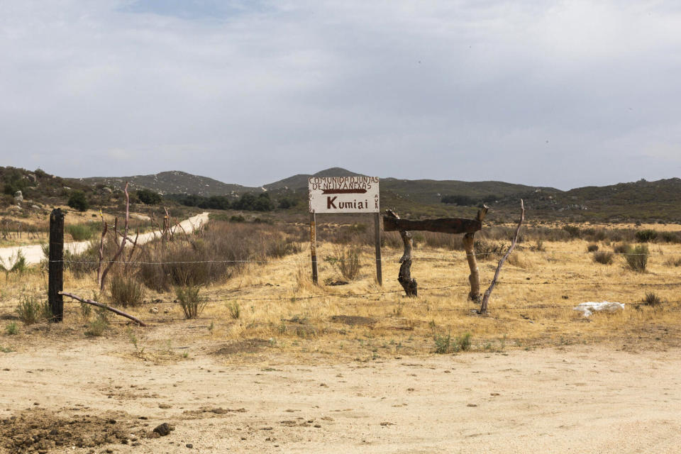 The entrance to Kumiai territory in Juntas de Nejí, Baja California. (Felipe Luna / Global Witness)