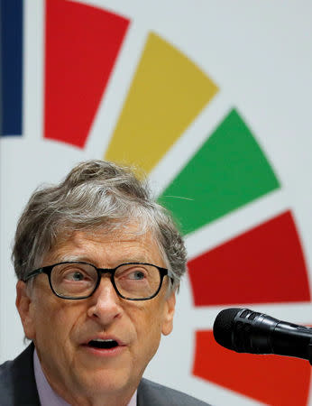 Bill Gates, co-chair of the Bill & Melinda Gates Foundation, attends a news conference as the foundation teams up with the Japan Sports Agency and Tokyo 2020 to promote the Sustainable Development Goals in conjunction with the Olympics, in Tokyo, Japan, November 9, 2018. REUTERS/Toru Hanai