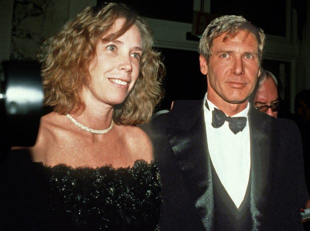Melissa Mathison and Harrison Ford in 1990<p>Sonia Moskowitz/IMAGES/Getty Images</p>