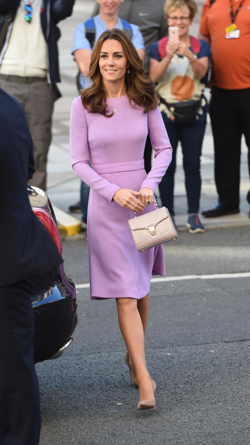 Kate Middleton wearing an on-the-knee dress in 2018 (Getty Images)