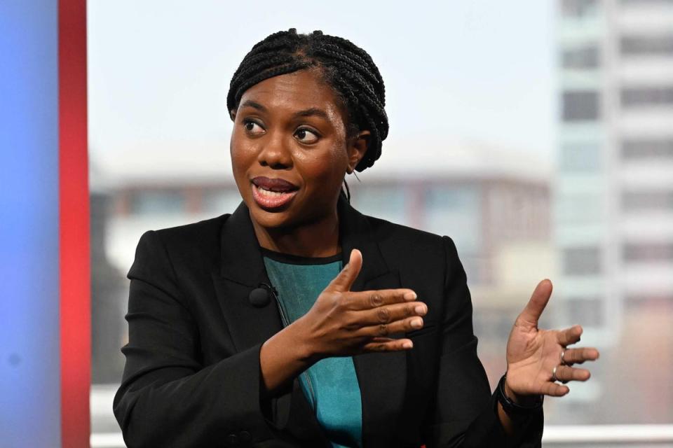 Kemi Badenoch said ‘of course’ she supports maternity pay ( Jeff Overs/BBC/PA) (PA Media)