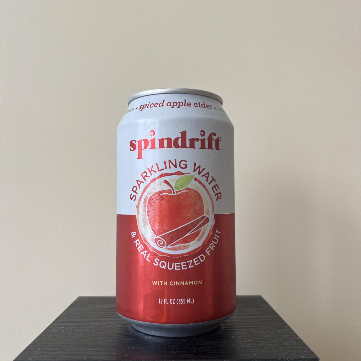 a can of spindrift spiced apple cider