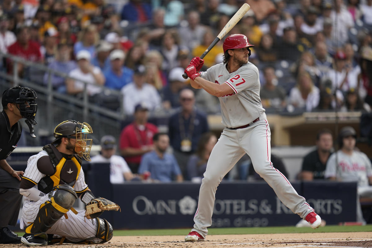 Rangers' 9-run inning chases Aaron Nola in an opening day 11-7 letdown for  the Phillies, National Sports