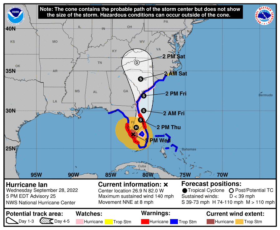 The 5 p.m. NHC advisory