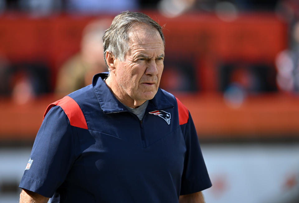 New England Patriots coach Bill Belichick has won his last five games versus the Chicago Bears. (Photo by Nick Cammett/Getty Images)