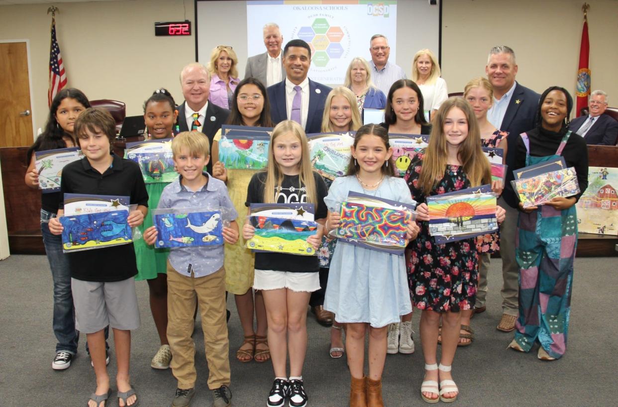 Winners from the 2024 Kids Tag Art Program in Okaloosa County.