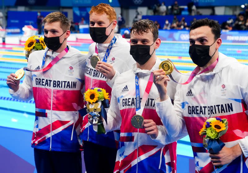 Swimming - Men's 4 x 200m Freestyle Relay - Medal Ceremony