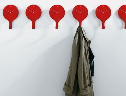 En Suspend modern coat hook + clock, $80