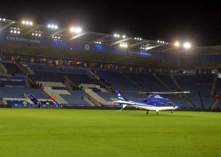 Leicester aussi avait essayé l’hélico via son président milliardaire (AFP).