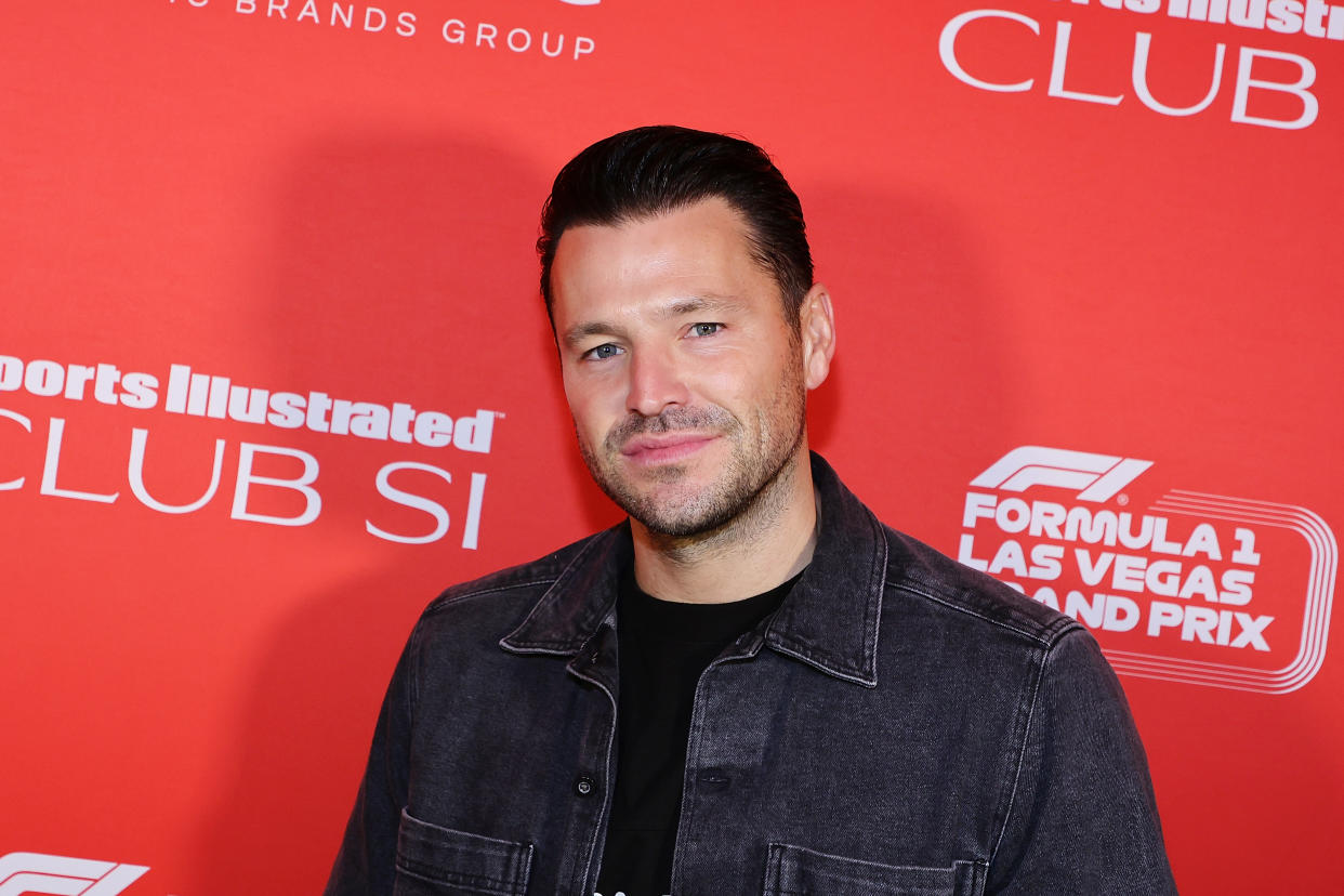 Mark Wright wears denim jacket