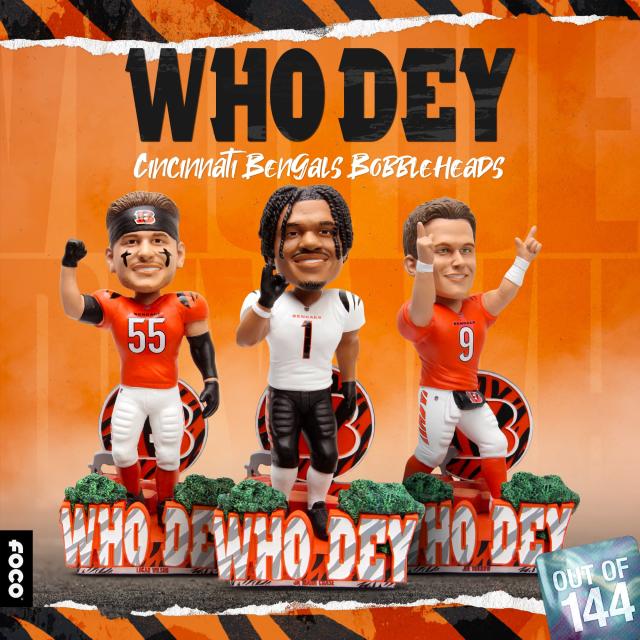 FOCO announces new 'Who Dey' bobblehead collection for Cincinnati Bengals  fans