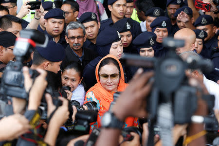 Rosmah Mansor, wife of Malaysia's former Prime Minister Najib Razak, leaves a court in Kuala Lumpur, Malaysia October 4, 2018. REUTERS/Lai Seng Sin