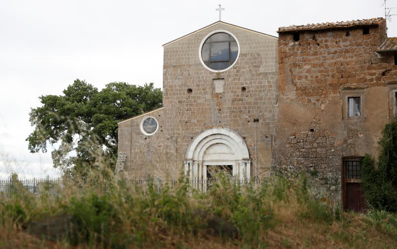 View shows the remains of the ancient Roman city of Falerii Novi near Rome