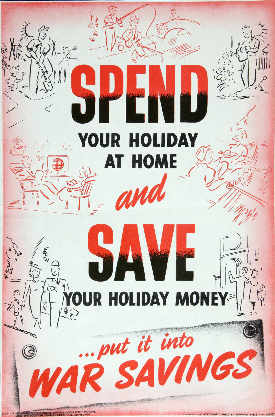 UNITED KINGDOM - MAY 10:  Spend your hoilday at home & Save your holiday money 1942  (Photo by The National Archives/SSPL/Getty Images)