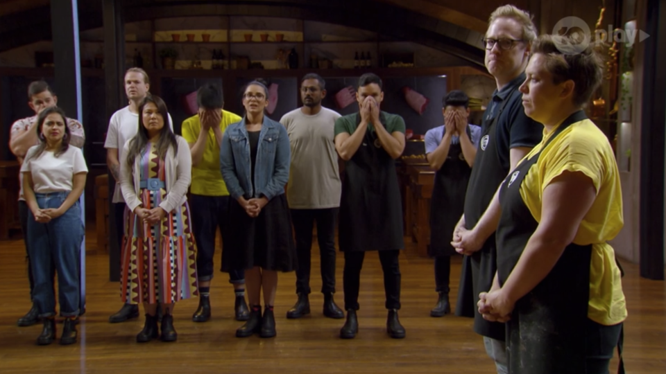 Jess' fellow contestants were shocked to see her go home. Photo: Ten