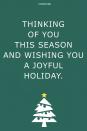 <p>Thinking of you this season and wishing you a joyful holiday.</p>
