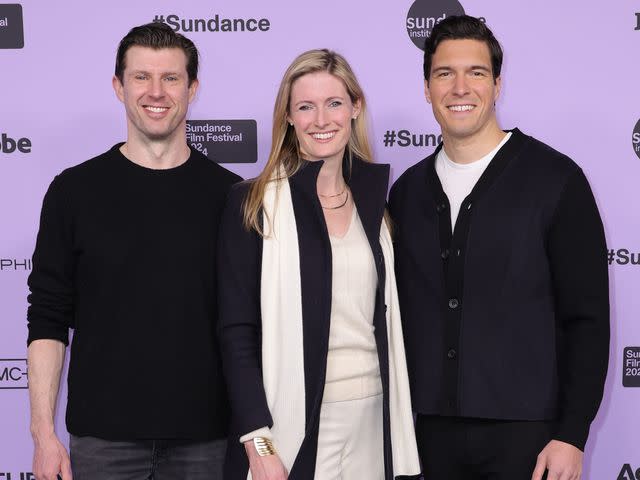 <p>Michael Loccisano/Getty </p> (Left to right:) Matthew Reeve, Alexandra Reeve Givens and William Reeve at the 2024 Sundance Film Festival