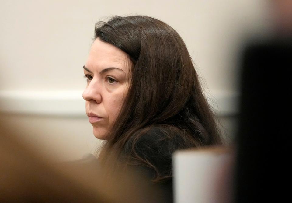 Jessy Kurczewski appears in court during her trial at the Waukesha County Courthouse in Waukesha on Oct. 25. Kurczewski, 39, of Franklin is charged in the 2018 death of Lynn Hernan, 61, of Pewaukee after an autopsy showed Hernan died from ingesting tetrahydrozoline, the main ingredient in eyedrops.