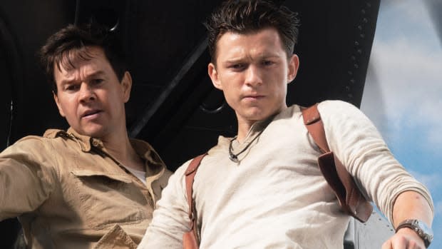 Mark Wahlberg and Tom Holland in "Uncharted"<p>Sony Pictures/Netflix</p>