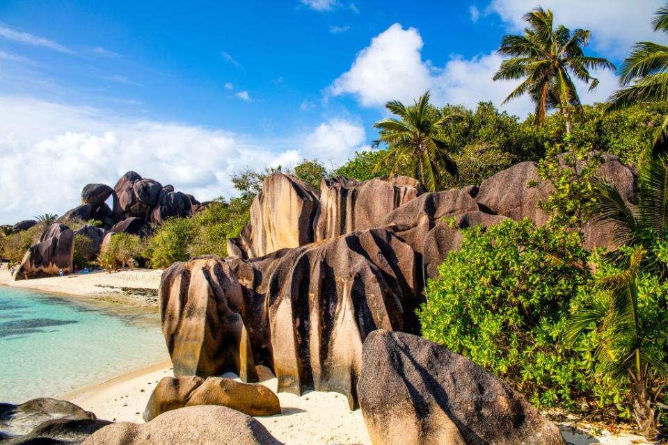 <p>There are too many beautiful white sand beaches in Seychelles to even count, but Source d'Argent on La Digue is known for being one of the best.</p>