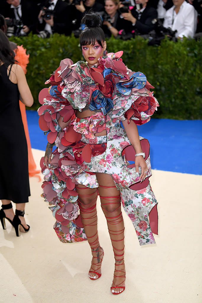 Rihanna at the opening of Rei Kawakubo/Comme des Garcons: Art of the In-Between. - Credit: James Gourley/Shutterstock