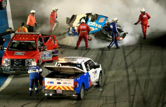 Safety crews rushed to Newman's aid after the horror accident (Getty)