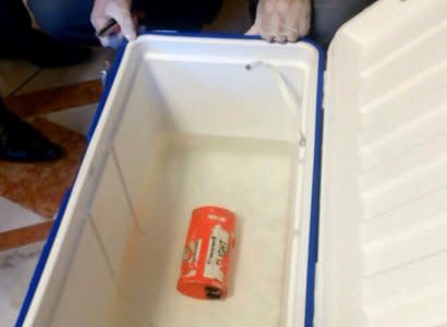 A flight recorder retrieved from the crashed EgyptAir flight MS804 is seen in this undated picture issued June 17, 2016.  EGYPTIAN AVIATION MINISTRY via REUTERS