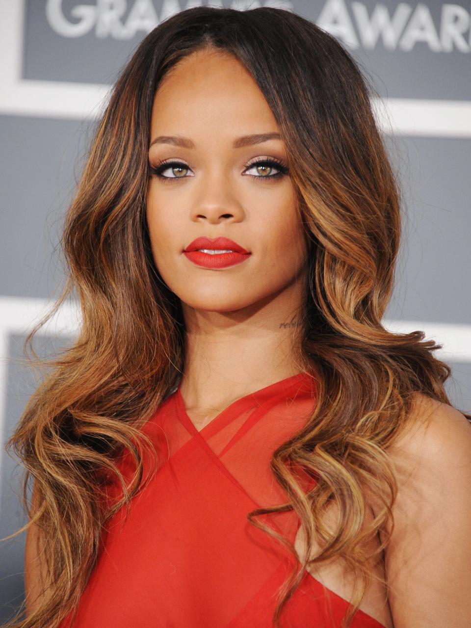 Rihanna attends the 55th Annual GRAMMY Awards at STAPLES Center on February 10, 2013 in Los Angeles, California