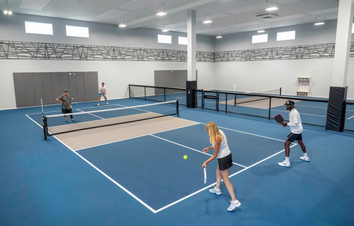 File photo from a Florida pickleball center. In 2022, pickleball was named the nation’s fastest-growing sport. (Credit: GREG LOVETT/THE PALM BEACH POST)
