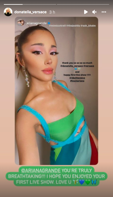 Ariana Grande Pays Homage to 13 Going on 30 with Versace Dress