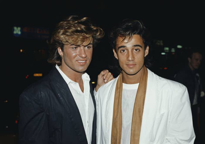 George Michael and Andrew Ridgeley attend the "Dune" premiere in London circa 1984