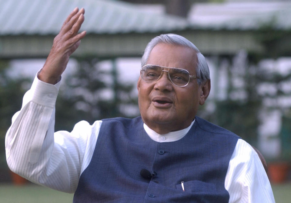 <p>Atal Bihari Vajpayee was a politician and poet who held the post of Prime Minister of India three times; first for a term of 13 days in 1996, then for a period of 13 months from 1998 to 1999, and for a full term from 1999 to 2004. He was awarded the Bharat Ratna in 2015.</p> 