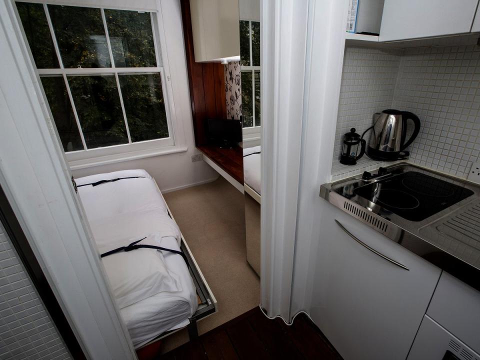 London, in particular, is famed for its expensive, often poor, rental accommodation. Pictured here is a cupboard that has been turned into a studio flat in the city (Vicki Couchman/Shutterstock)