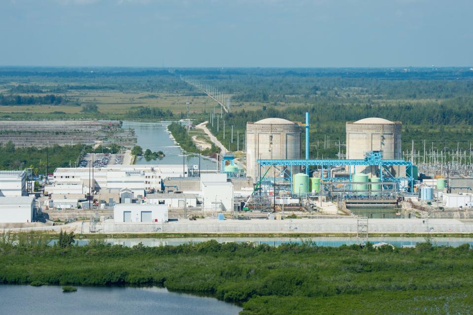 Aerial of Turkey Point, a nuclear power plant in Homestead operated by Florida Power & Light. It is one of two plants operated by FPL. The other is in Point St. Lucie. Each plant has two nuclear reactors in operation.