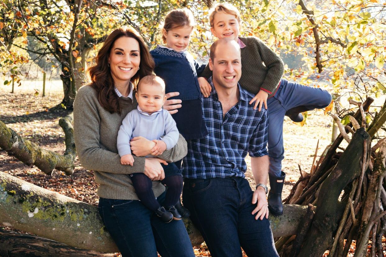 The Duke and Duchess of Cambridge with their children Louis, George and Charlotte: PA