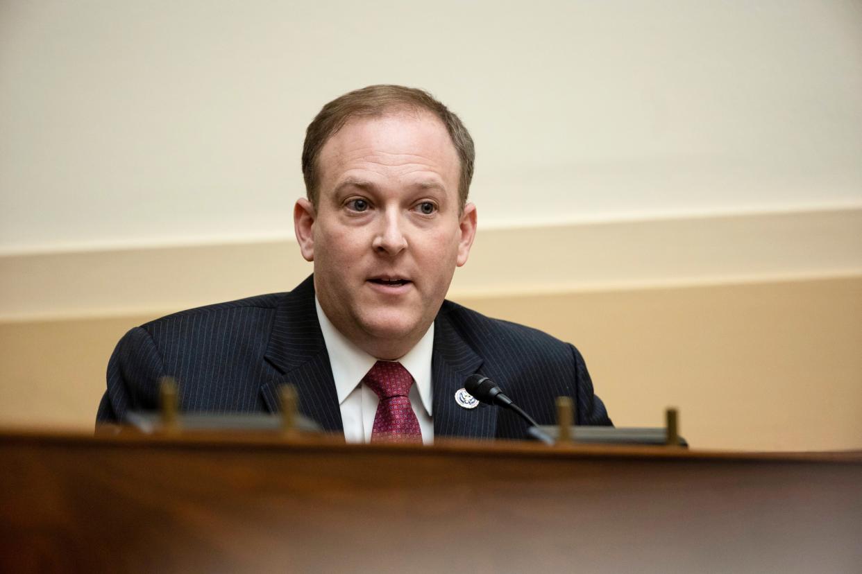 Rep. Lee Zeldin, R-N.Y., speaks during the House Committee on Capitol Hill on March 10, 2021, in Washington. 