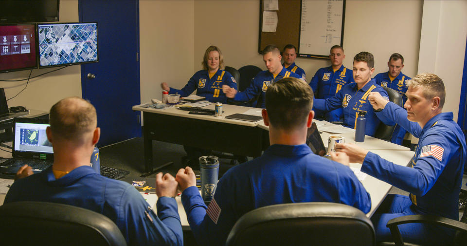 This image released by Amazon Prime shows a scene from the documentary "The Blue Angels." (Amazon Prime via AP)