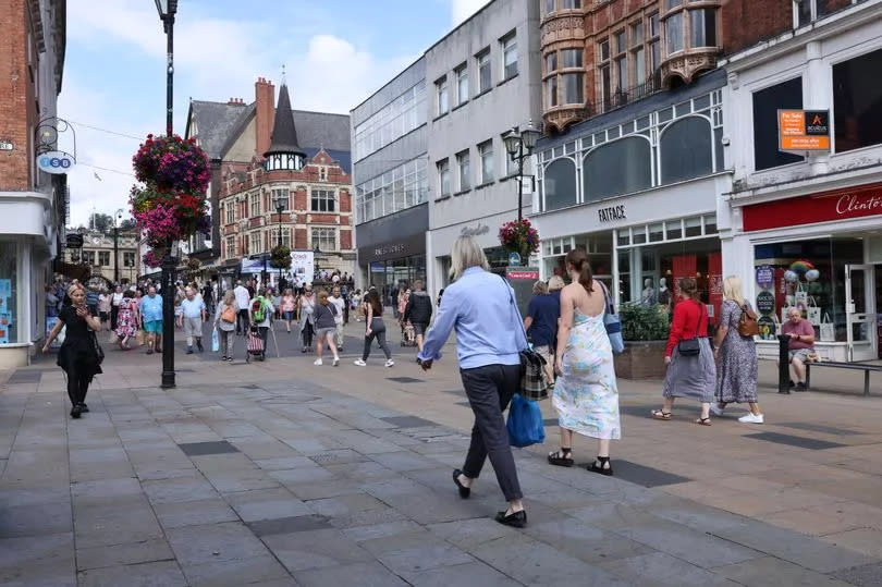 Shoppers on high street