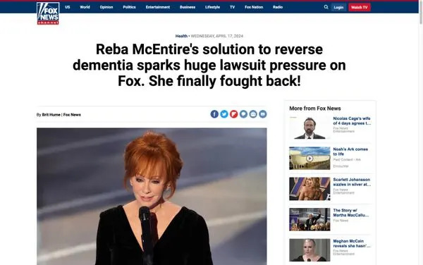 An online rumor said Reba McEntire was facing serious charges and asked for prayers regarding a lawsuit involving Martha MacCallum and Fox News.