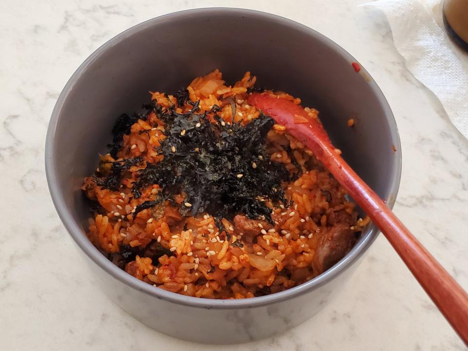 pot of kimchi fried rice