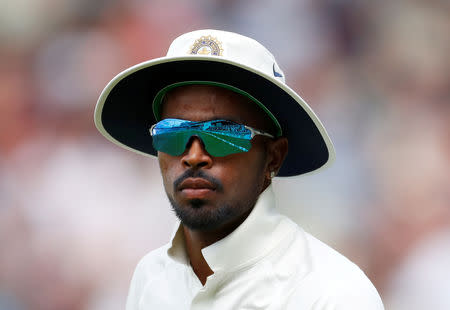 FILE PHOTO: Cricket - England v India - First Test - Edgbaston, Birmingham, Britain - August 1, 2018 India's Hardik Pandya Action Images via Reuters/Andrew Boyers/File Photo