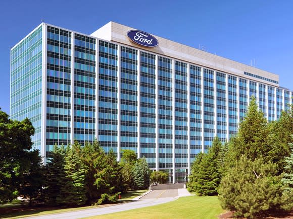 Ford's world headquarters building in Dearborn, Michigan.