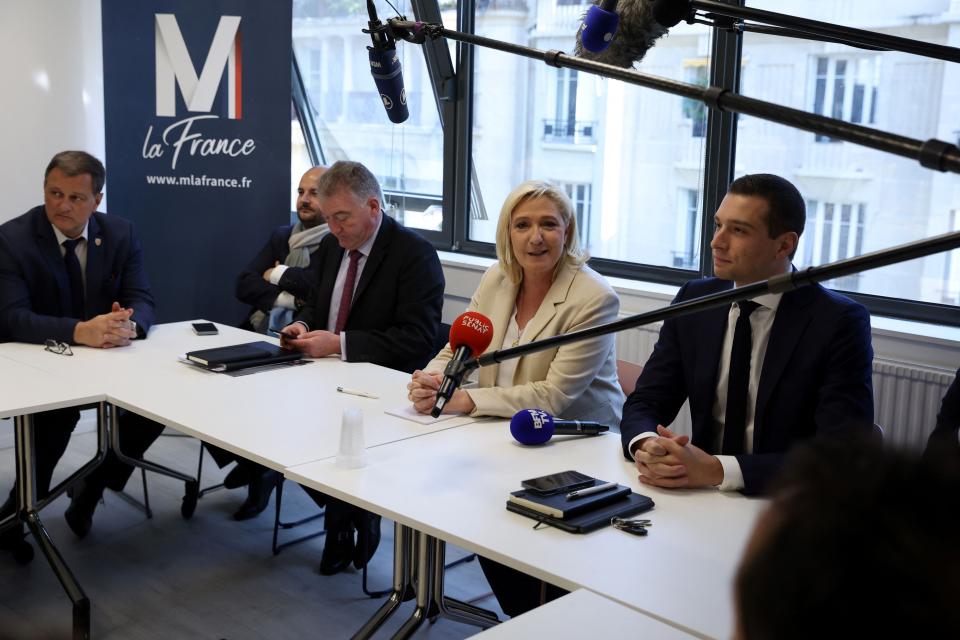Marine Le Pen advanced on Sunday in the first round of voting in the country’s election (AFP via Getty Images)
