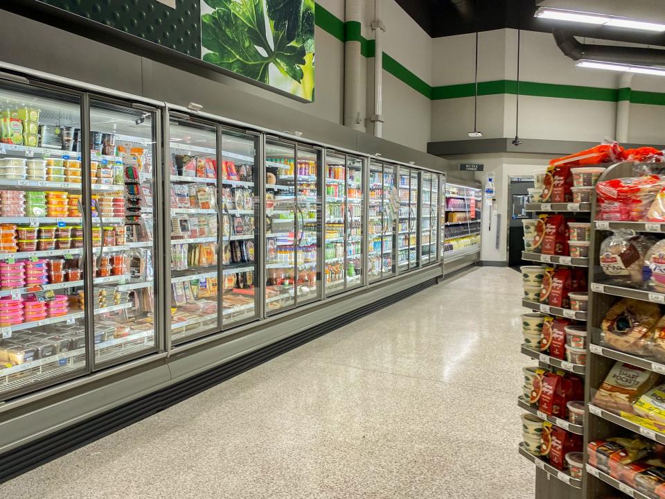 Refrigerated aisles are seen inside a Publix in Florida