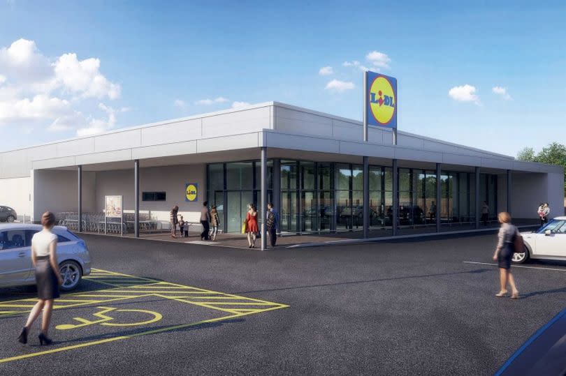 Artist's impression of the Lidl store for Ashby's Resolution Road