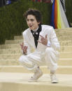 Timothee Chalamet attends The Metropolitan Museum of Art's Costume Institute benefit gala celebrating the opening of the "In America: A Lexicon of Fashion" exhibition on Monday, Sept. 13, 2021, in New York. (Photo by Evan Agostini/Invision/AP)