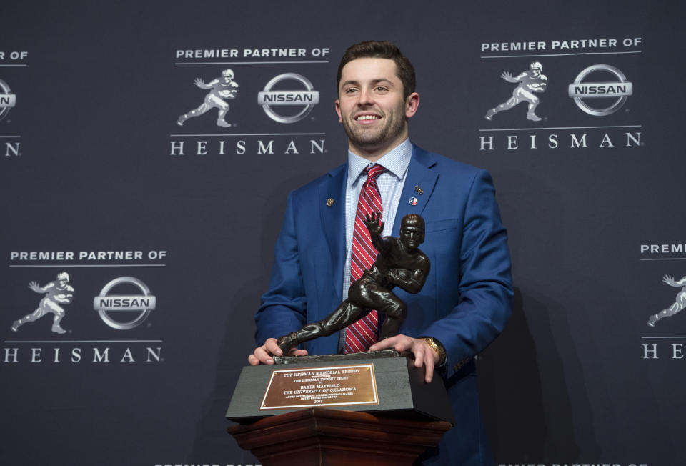 Oklahoma quarterback Baker Mayfield threw 41 touchdowns this season. (AP)