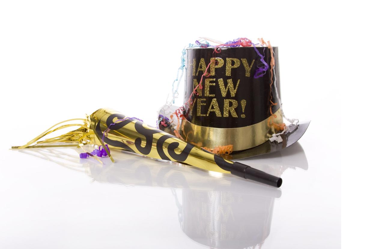 New Year's Eve hat and noisemaker